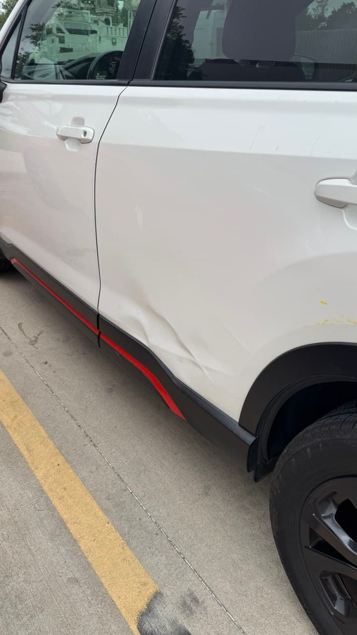 Rocker Panel Dent — before repair